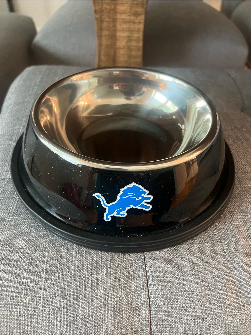NFL Detroit Lions Stainless Steel Pet Bowl - Blue Logo